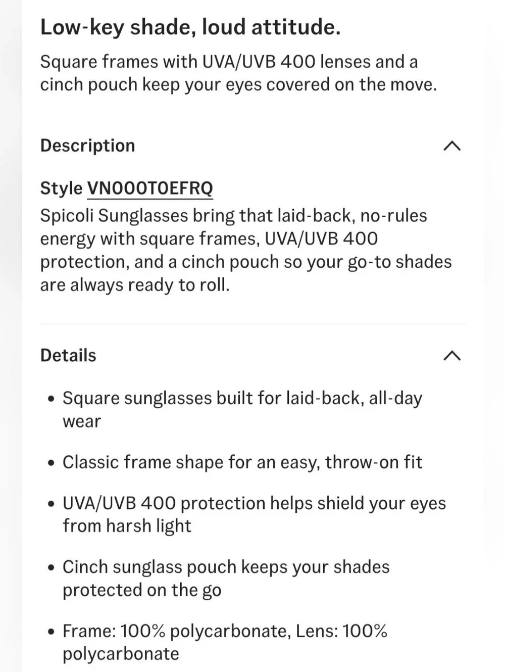 Vans spicoli sunglasses
